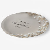 Assiettes En Carton Fête des mariées perles (Angle)