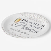 Assiettes En Carton Fête des mariées Perles et poursuites (Angle)