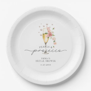 Assiettes En Carton Fête des mariées Perles fleurs sauvages et poursui