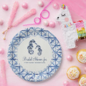 Assiettes En Carton Fête des mariées Plage moderne Hippocampe Indigo S (Fête)