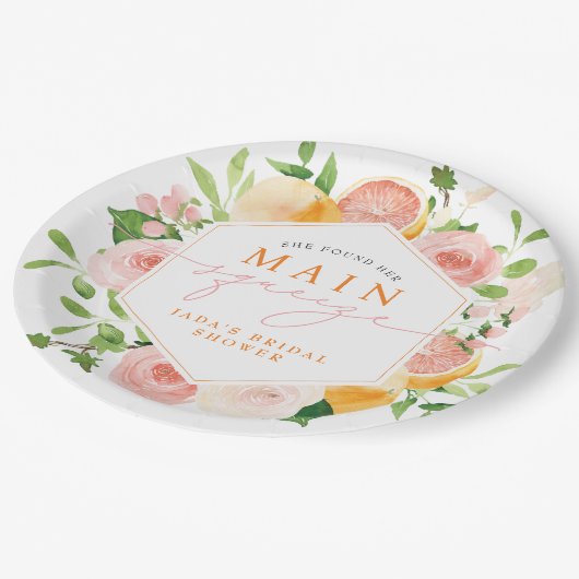 Assiettes En Carton Fête des mariées principale de Squeeze aux agrumes (Angle)