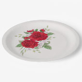 Assiettes En Carton Fête des mariées Red Roses (Angle)