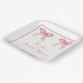 Assiettes En Carton Fête des mariées rose Coquette Bow (Angulaire)