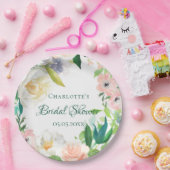 Assiettes En Carton Fête des mariées rose flou blanc (Fête)