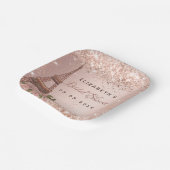 Assiettes En Carton Fête des mariées rose or Paris Tour Eiffel (Angulaire)