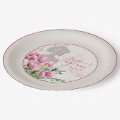 Assiettes En Carton Fête des mariées rose Tulipe ronde (Angle)