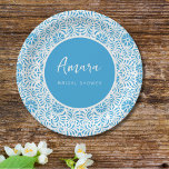 ASSIETTES EN CARTON FÊTE DES MARIÉES TALAVERA BLANC ET BLEU<br><div class="desc">Belles fleurs de Talavera Bleu Mexicaine</div>