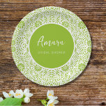 ASSIETTES EN CARTON FÊTE DES MARIÉES TALAVERA BLANCHE ET VERTE<br><div class="desc">Belles fleurs de Talavera mexicaines vertes</div>