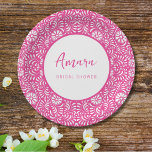 ASSIETTES EN CARTON FÊTE DES MARIÉES TALAVERA ROSE<br><div class="desc">Belles fleurs de Talavera mexicaines roses</div>