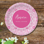 ASSIETTES EN CARTON FÊTE DES MARIÉES TALAVERA ROSE<br><div class="desc">Belles fleurs de Talavera mexicaines roses</div>