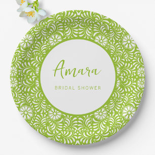 ASSIETTES EN CARTON FÊTE DES MARIÉES TALAVERA VERT