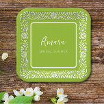 ASSIETTES EN CARTON FÊTE DES MARIÉES TALAVERA VERT<br><div class="desc">Belles fleurs de Talavera mexicaines vertes</div>