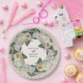 Assiettes En Carton Fête des mariées Tea Party Jolie dentelle fleurie  (Fête)