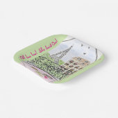 Assiettes En Carton Fête des mariées Tour Eiffel Paris Whimsical (Angulaire)