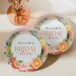 Assiettes En Carton Fête des mariées Tropical Citrus Favoriser la plaq<br><div class="desc">Ce design d'agrumes tropicaux propose des fontes modernes et élégantes (qui changent facilement de couleur !) et un bouquet de fleurs bleues et d'agrumes tropicaux,  dont du citron,  de la chaux,  de l'orange,  du pamplemousse et de la papaye ! . Voir la collection entière pour plus d'articles correspondants !</div>
