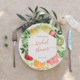 Assiettes En Carton Fête des mariées tropicale des agrumes
