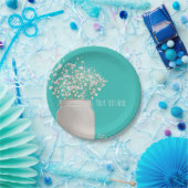 Assiettes En Carton Fête des mariées turquoise Mason Jar & Babys Respi (Fête)