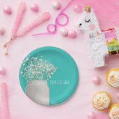 Assiettes En Carton Fête des mariées turquoise Mason Jar & Babys Respi (Fête)