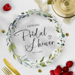 Assiettes En Carton Fête des mariées verdoyante élégante<br><div class="desc">Une belle et simple plaque en papier personnalisée pour une douche nuptiale. Son design calligraphique élégant et élégant impressionne vos invités. Vous pouvez le customiser à n'importe quelle couleur de votre choix. Si vous avez besoin d'une personnalisation,  comme changer de couleur,  veuillez me contacter avant d'acheter.</div>