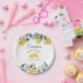 Assiettes En Carton Fête des mariées verte de citrons de campagne mode (Fête)