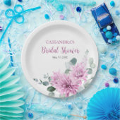 Assiettes En Carton Fête des mariées verte pourpre Dahlia Eucalyptus (Fête)