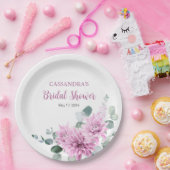 Assiettes En Carton Fête des mariées verte pourpre Dahlia Eucalyptus (Fête)