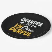 Assiettes En Carton Fête des pères |Grand-père de M. Onederful 1er ann (Angle)