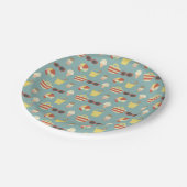 Assiettes En Carton Fête d'été Retro Beach (Angle)