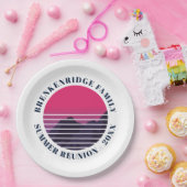 Assiettes En Carton Fête d'été Retro Sunset Mounts Custom (Fête)