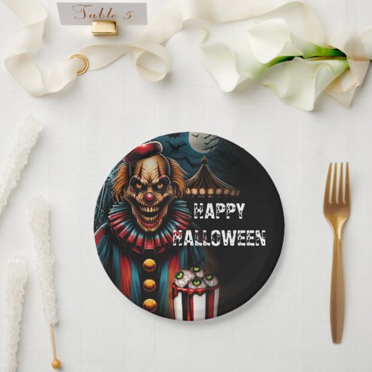 Assiettes En Carton Fête d'Halloween Clown du Carnaval déplaisant (Mariage)