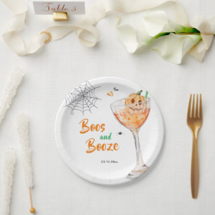 Assiettes En Carton Fête d'Halloween cocktail de Huées et de Boissons