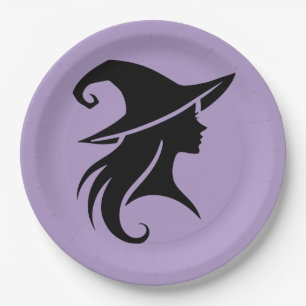 Assiettes En Carton Fête d'Halloween des Sorcières Wiccans de Sorcière