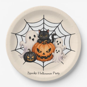 Assiettes En Carton Fête d'Halloween effrayante