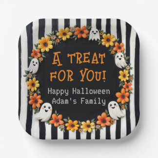 Assiettes En Carton Fête d'Halloween Fantôme personnalisée - 'Un soin 