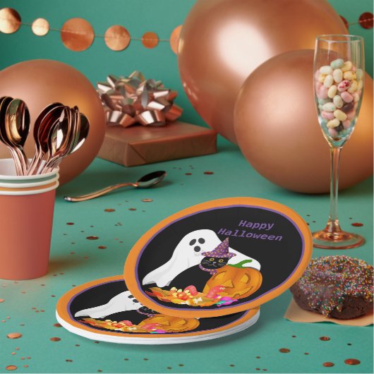 Assiettes En Carton Fête d'Halloween pour enfants (Multi)