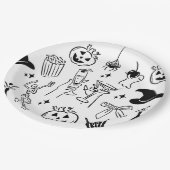Assiettes En Carton Fête d'Halloween tirée à la main (Angle)