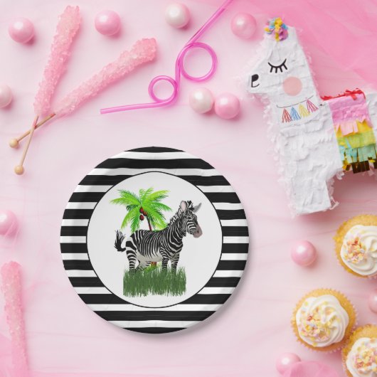 Assiettes En Carton Fête d'impression Zebra (Fête)