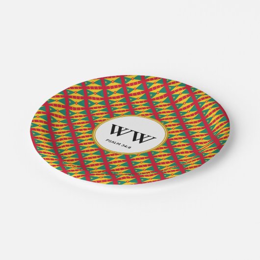 Assiettes En Carton Fête DRApeau DE GRENADA Anniversaire Patrimoine (Angle)