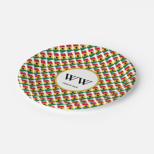 Assiettes En Carton Fête DRApeau GHANA Anniversaire Fête du Patrimoine (Angle)