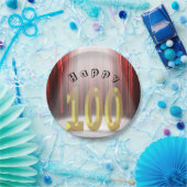 Assiettes En Carton Fête du 100e anniversaire sous les projecteurs (Fête)