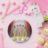 Assiettes En Carton Fête du 100e anniversaire sous les projecteurs (Fête)