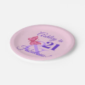 Assiettes En Carton Fête du 21e anniversaire pour filles (Angle)