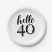 Assiettes En Carton Fête du 40e anniversaire (Devant)