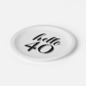 Assiettes En Carton Fête du 40e anniversaire (Angle)