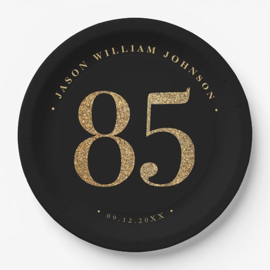 Assiettes En Carton Fête du 85e anniversaire (Devant)
