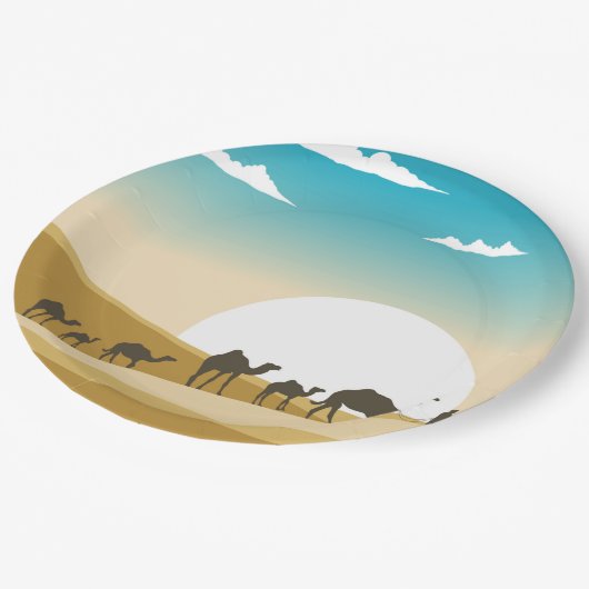 Assiettes En Carton fête du chameau du désert (Angle)