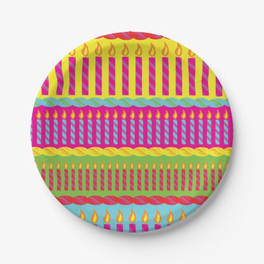 Assiettes En Carton Fête du gâteau d'anniversaire (Devant)