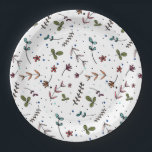Assiettes En Carton Fête du jardin<br><div class="desc">Cette assiette élégante et moderne personnalisable avec un thème botanique vert,  bleu,  corail et rose ravira vos invités de fête. Une partie de la collection Garden Party de Parcel Studios. Parfait pour les fêtes d'anniversaire,  les douches nuptiales et plus encore.</div>