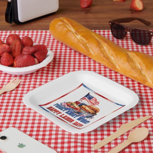 Assiettes En Carton Fête du travail (Pique-nique)