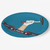 Assiettes En Carton Fête du travail heureuse (Angle)